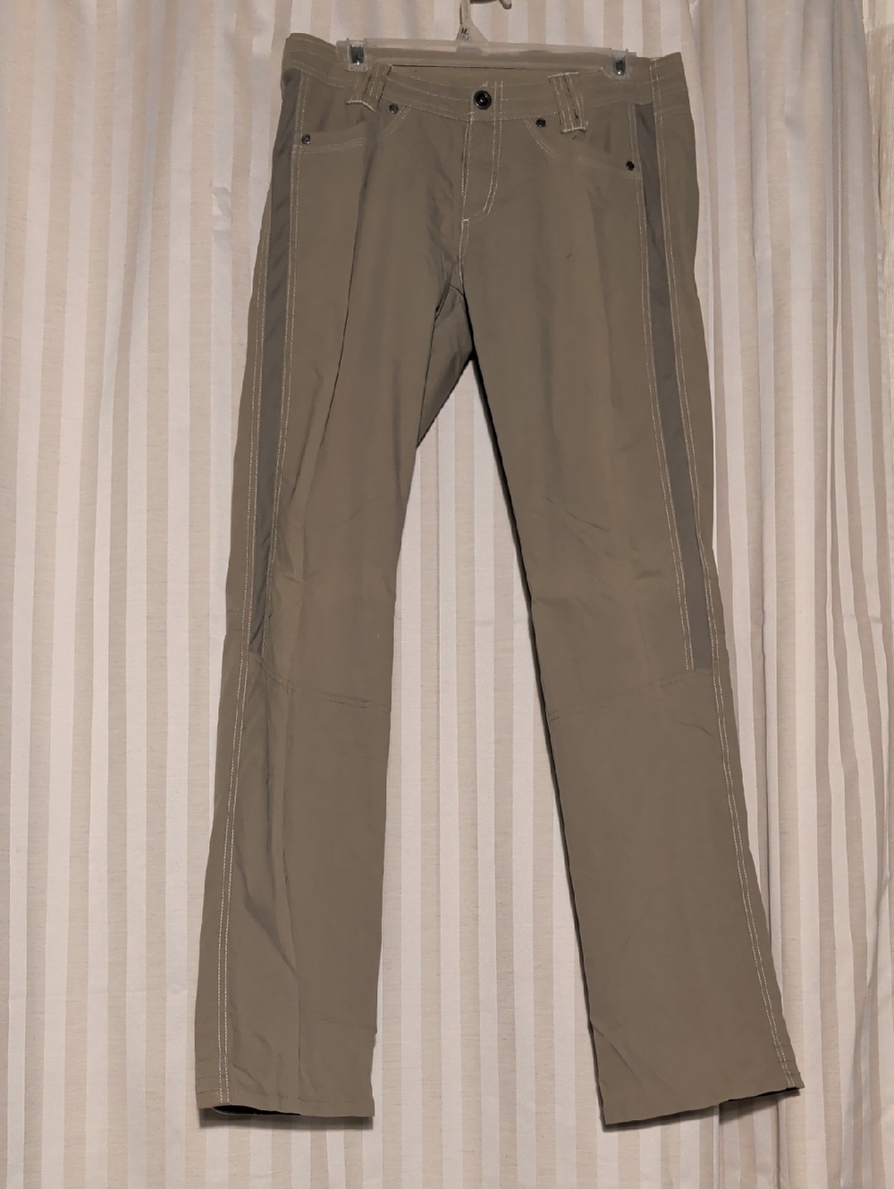 Women’s Khaki Chinos with Contrast Stitching